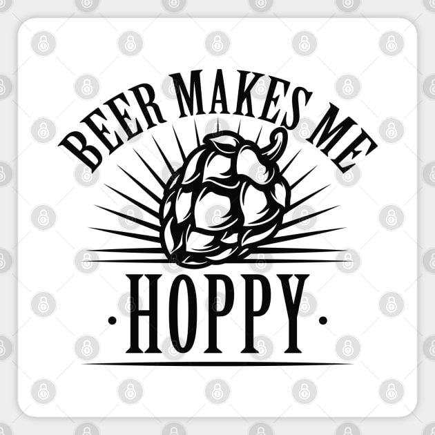 Beer Makes Me Hoppy Magnet by LuckyFoxDesigns